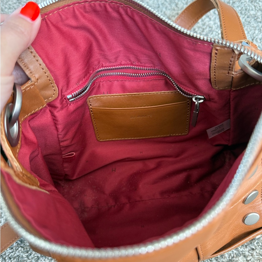 Hammitt Tan Woven Patch Shoulder Bag with Silver Studs - Picture 3 of 9